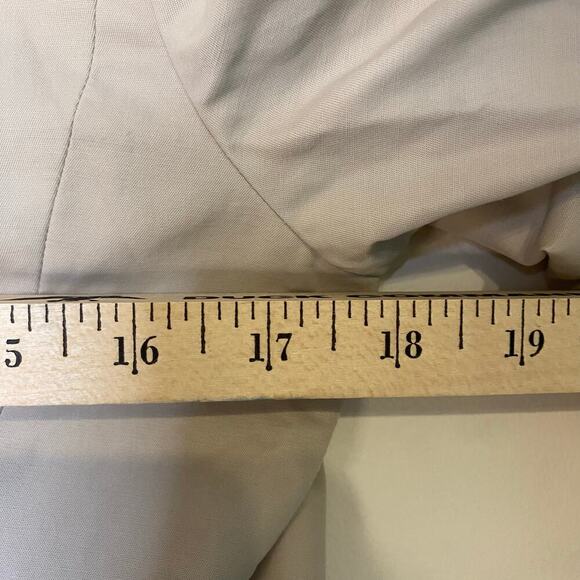 Loft Tan Long Button Up Lightweight Trench Coat Classic Work Size 4 - Picture 9 of 14